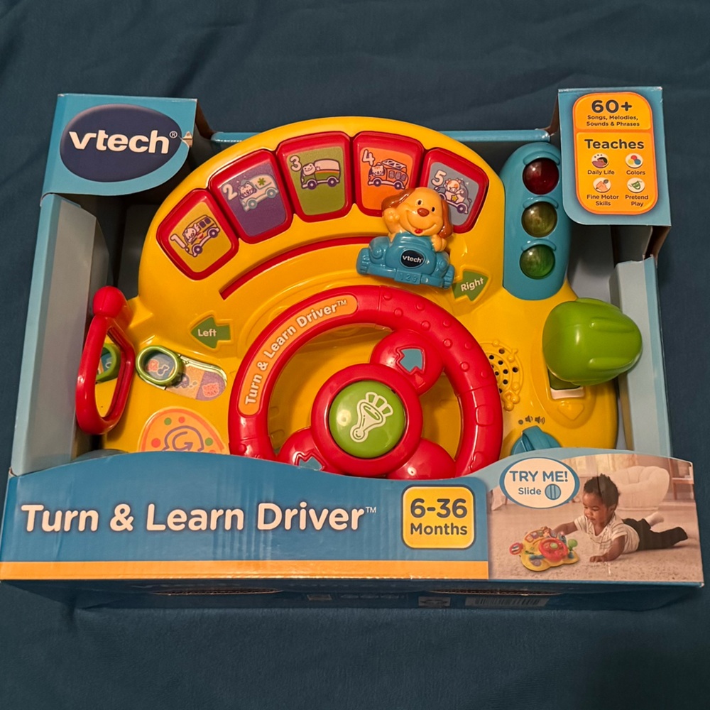Toddler Vtech Turn and Learn Driver- car wheel toddler toy 6-36 months